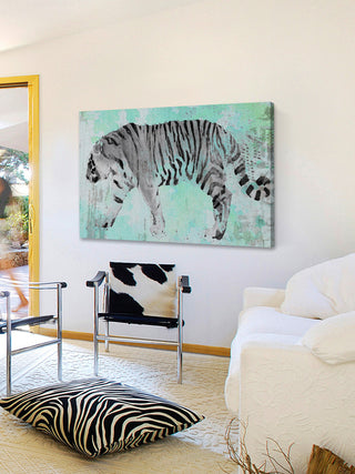 "White Tiger" Painting Print on Wrapped Canvas, 45x30