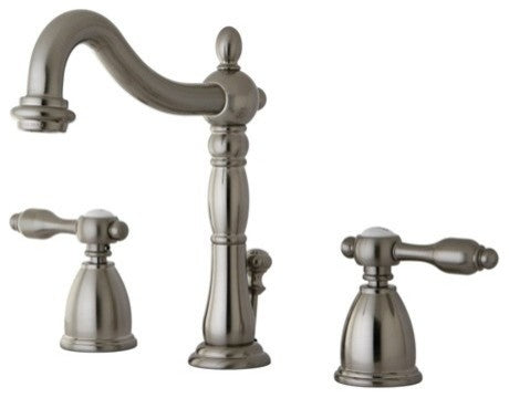 Kingston Brass Widespread Bathroom Faucet With Retail Pop-Up, Brushed Nickel