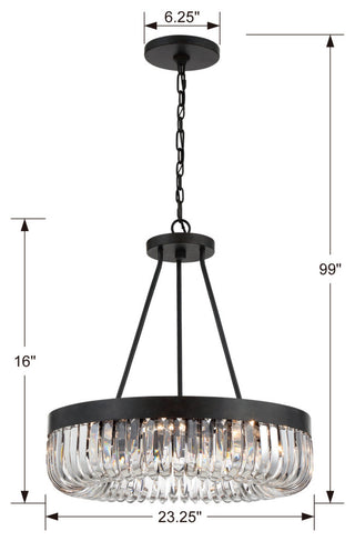 Crystorama Lighting Group ALI-B2008 Alister 8 Light 23"W Ring - Charcoal Bronze