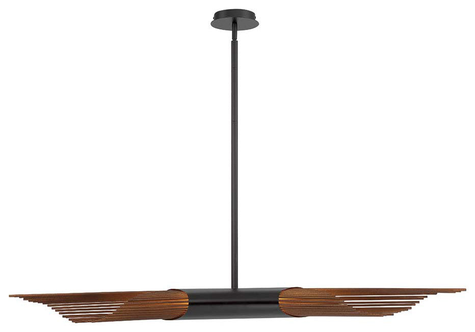 Umura 2-Light Chandelier, Black/Aged Gold