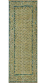 Semi-Antique Baha Beige/Gray Runner, 3'5x9'7