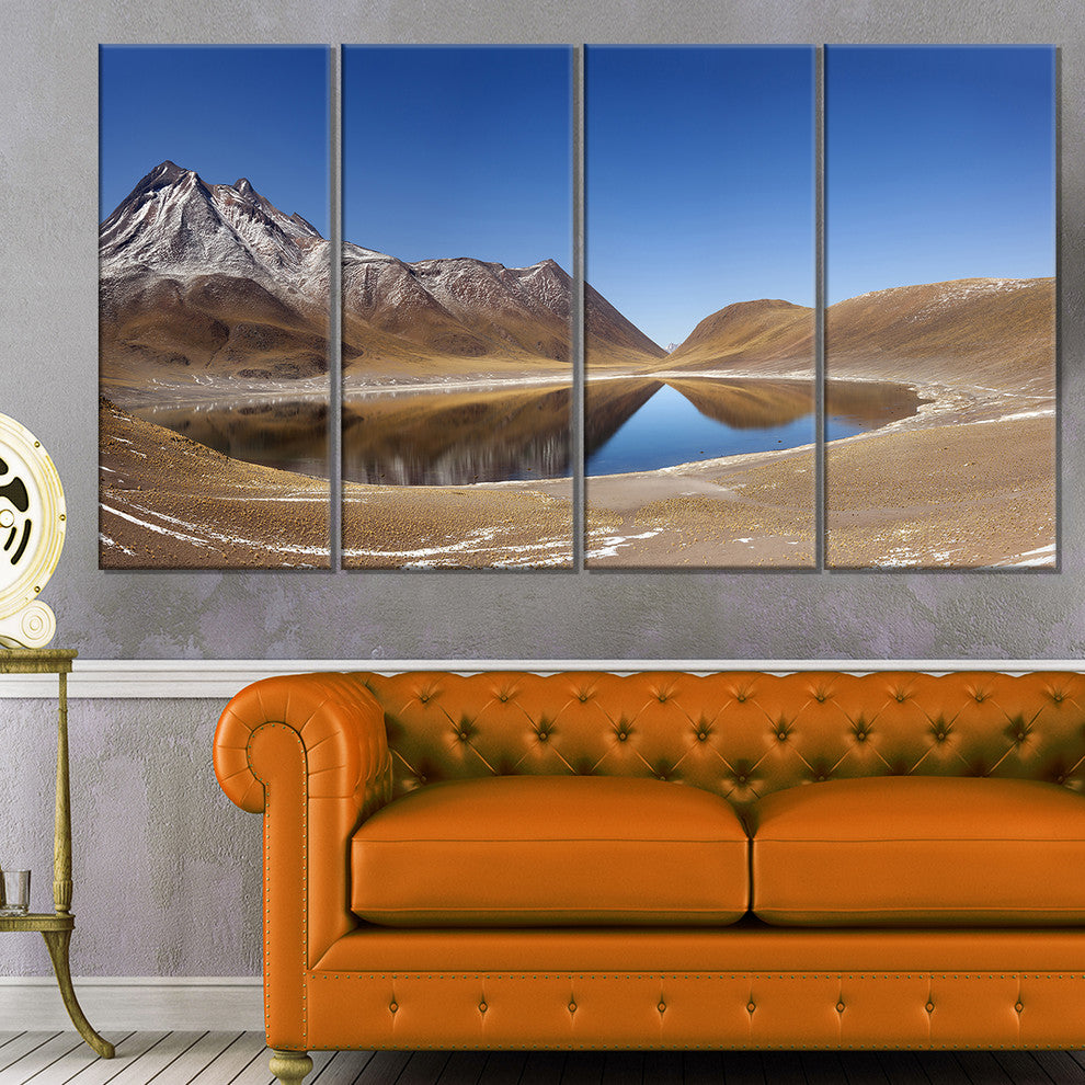 "Miniques Lagoon North of Chile" Seashore Wall Art, 48"x28", 4Panel