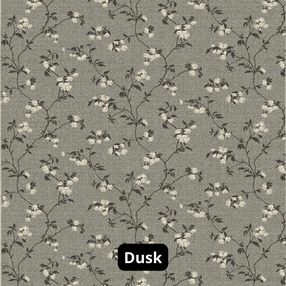Floral Pattern 3/8 Thick Indoor Area Rug Carpet, Dusk, 10x10