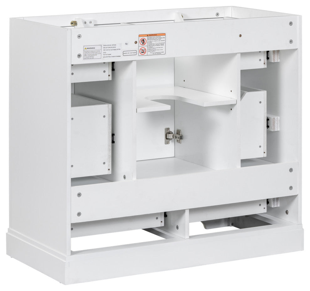 36" Freestanding Bath Vanity Cabinet Without Top, White