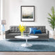 Modern Living Lounge Sofa, Faux Vinyl Leather Metal Steel, Grey Gray Silver, Gray