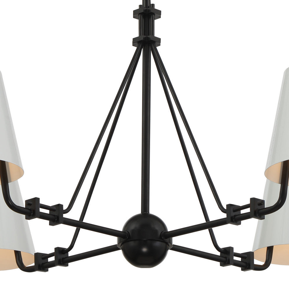 Crystorama XAV-B8304-MK, 4-Light Chandelier, Matte Black