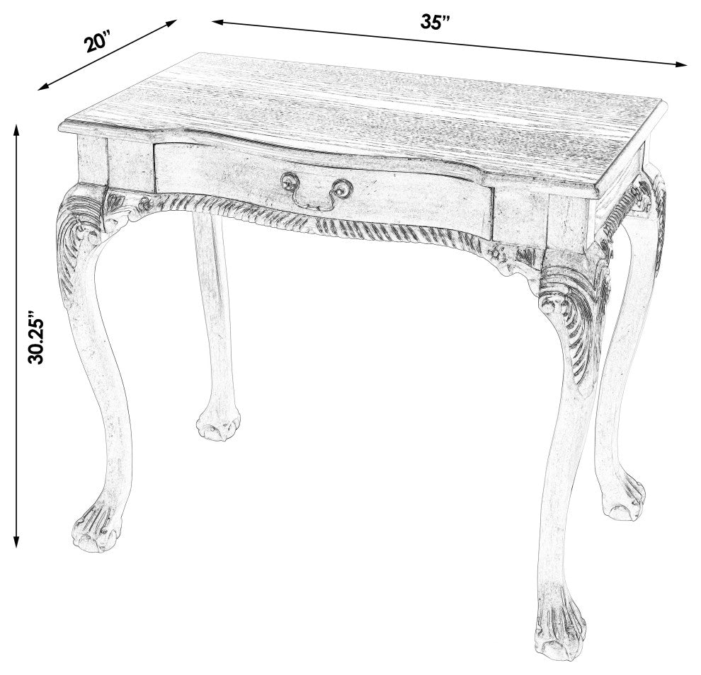 Dupree 33" Wood Writing Desk, Medium Brown