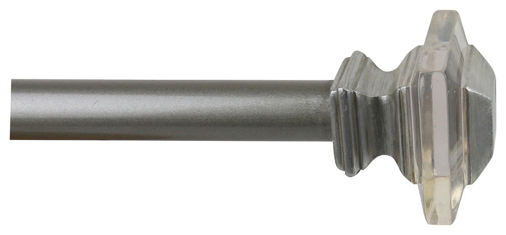 1" Cassini Adjustable Curtain Rod, 84"-120", Pewter