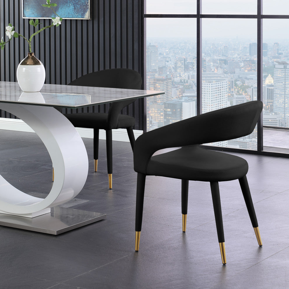 Destiny Dining Chair, Black, Velvet
