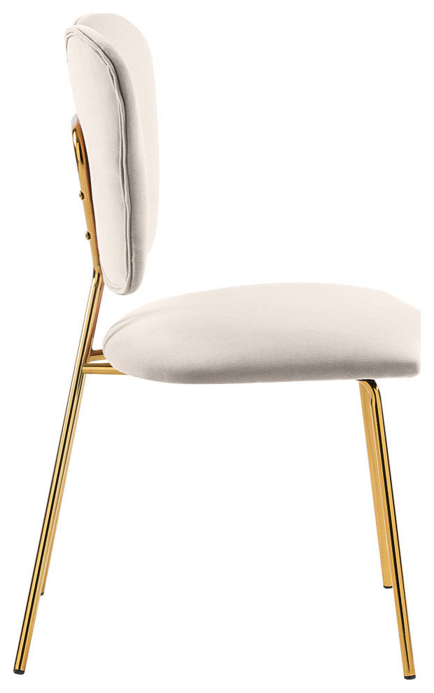 Angel Velvet Dining Chair (Set of 2), Cream