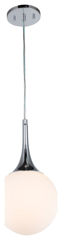 Woodbridge Lighting Alicia Mini-Pendant, Chrome, Opal LED
