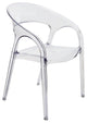 Dining Chair Polycarbonate Plastic in Clear Transparent Crystal, Set of 4