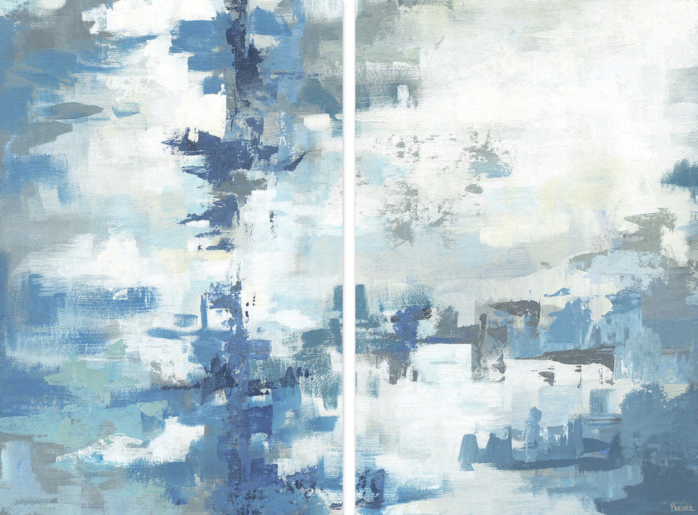 Matching Blue Hues Diptych, 60"x45"