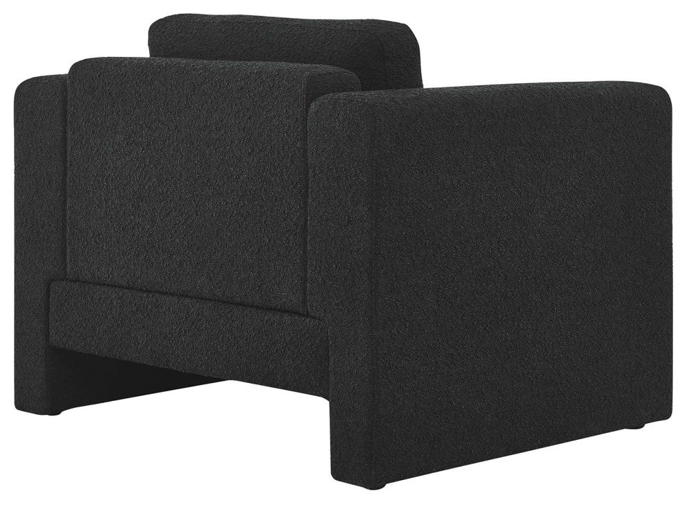 Visible Boucle Fabric Armchair - Black
