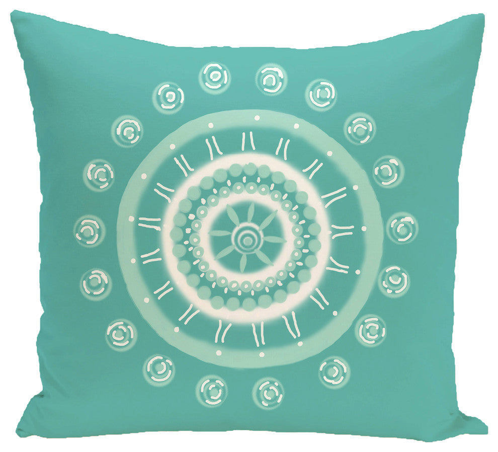 Beachy Keen Geometric Print Pillow, Jade, 18"x18"