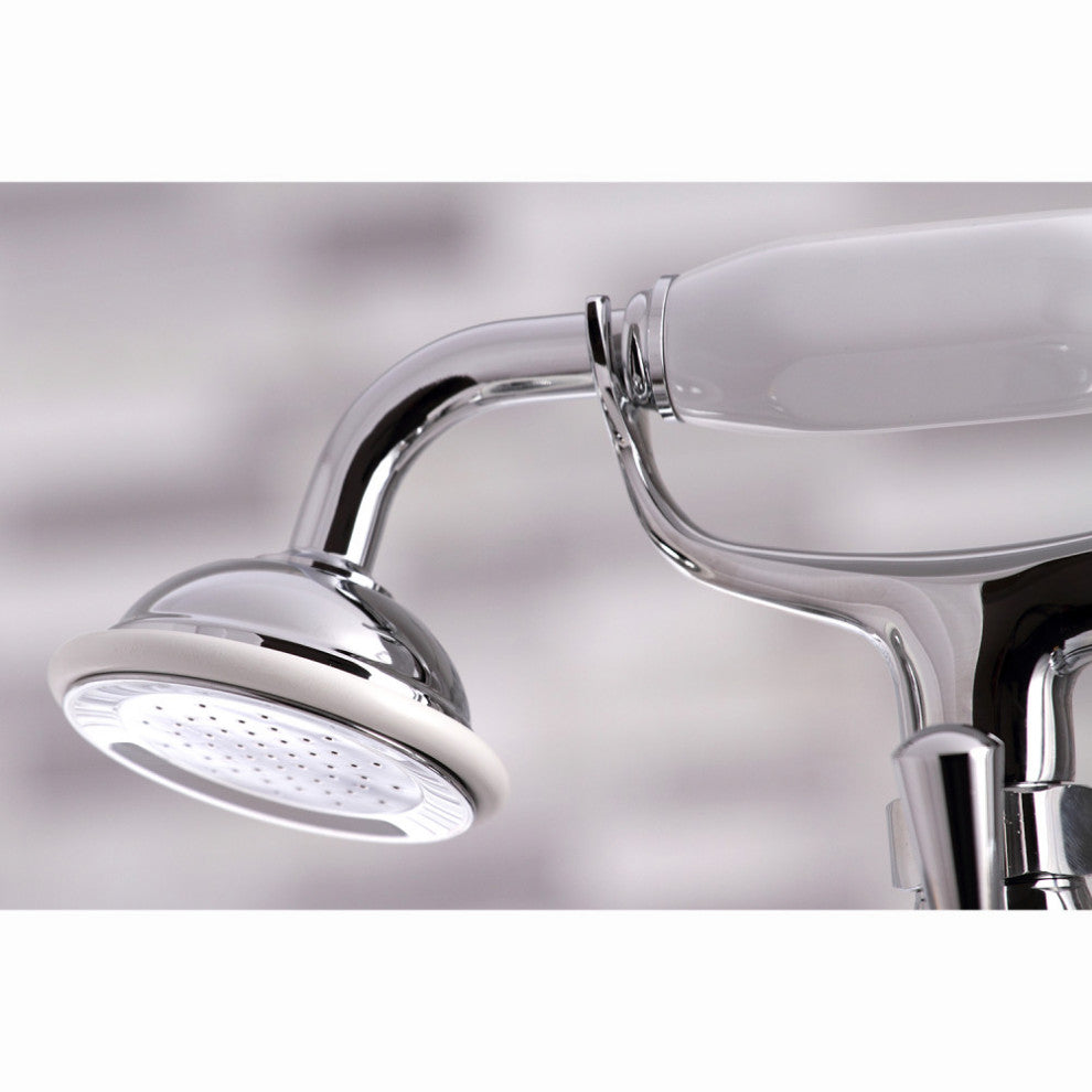 Kingston Brass Clawfoot Tub Faucet With Hand Shower, Polished Chrome