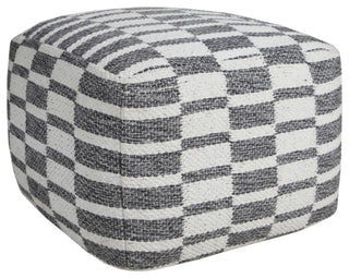Modern Checkered Dimensional Pouf Ottoman