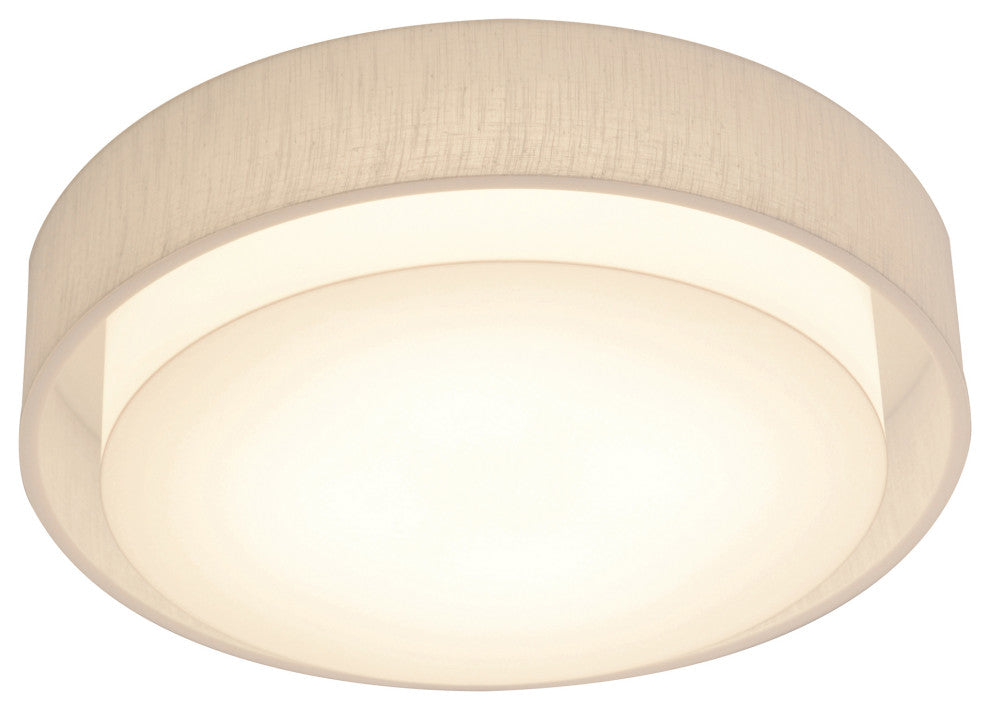 Sanibel LED Ceiling, White Finish, Linen White, 16"
