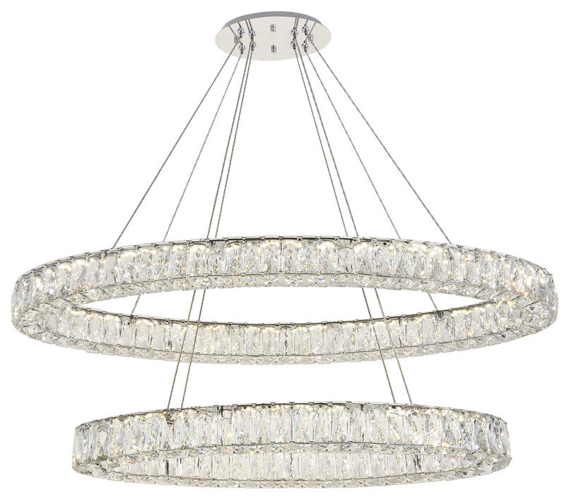 Monroe Chandelier, Chrome, Clear Royal Cut Crystal