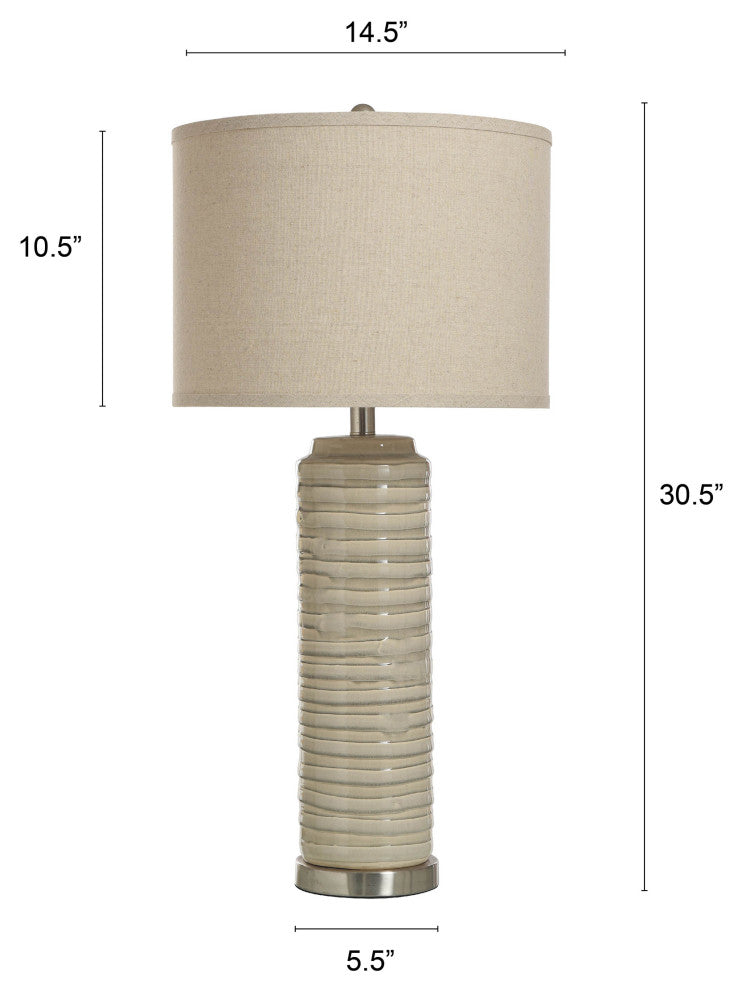 Anastasia Table Lamp Beige Body, Off White Finish