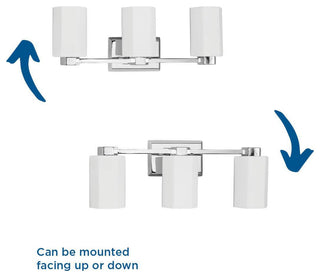 Estrada Collection 3-Light Contemporary Bath and Vanity Light, Polished Chrome