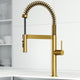 VIGO Edison Pro 20" H Single Handle Pull-Down Sprayer Kitchen Faucet, Matte Brushed Gold