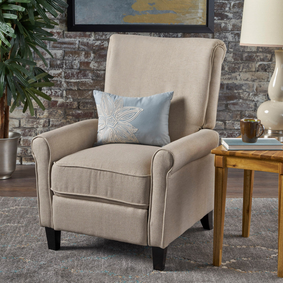 GDF Studio Charlene Traditional Wheat Fabric Recliner