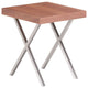 HomeRoots 22" X 22" X 22" Brown And Silver Side Table