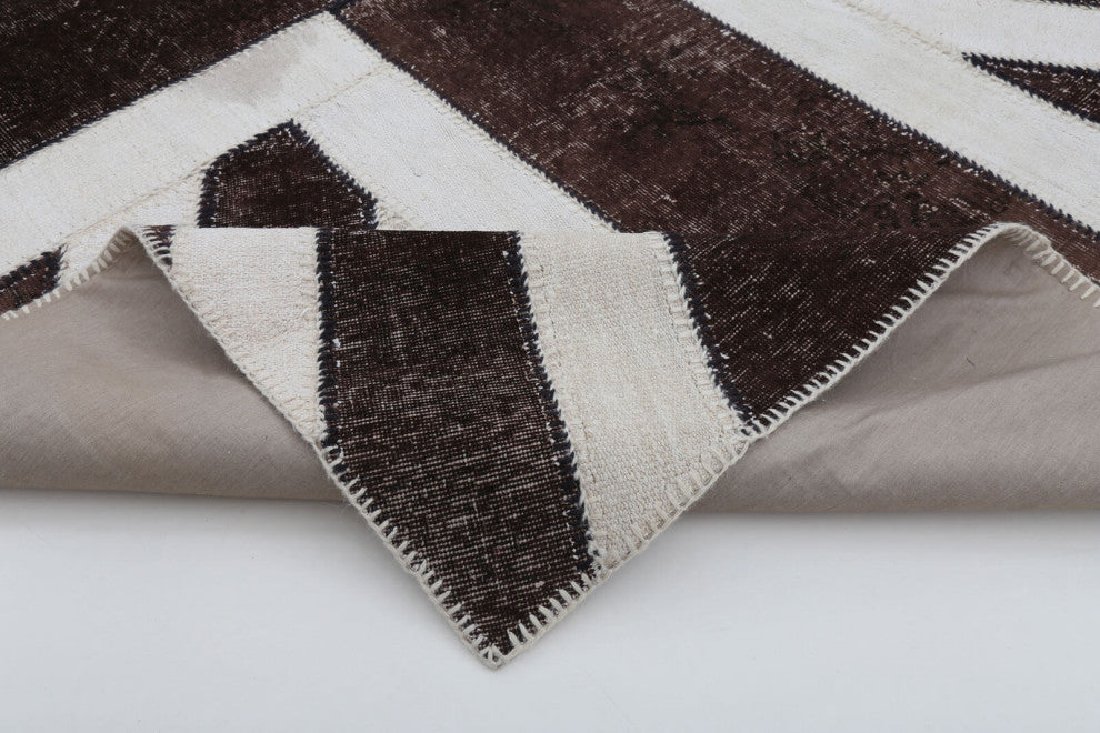 Rug N Carpet - Handwoven Oriental 6' 8'' x 9' 10'' Flag Patchwork Rug
