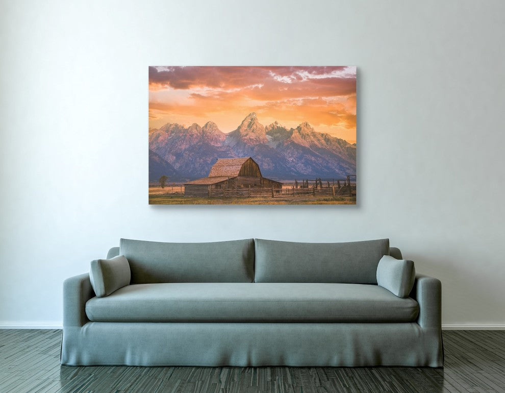 Epic Graffiti "Sunrise on the Ranch" by Darren White, Giclee Canvas Art, 40"x60"