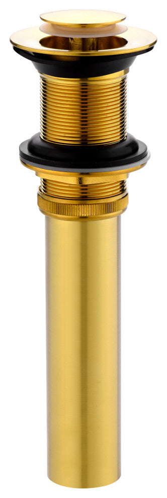 1-1/2" Push Pop-Up Drain Stopper for Sink, Brushed Gold, Without Overflow