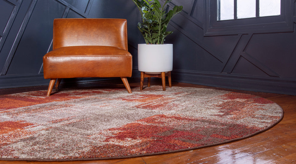 Unique Loom Multicolored Autumn Cinnamon 3'' 3 x 3'' 3 Round Rug