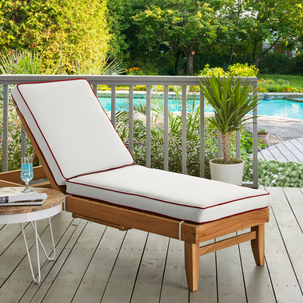 Mozaic Home Canvas Natural Outdoor/Indoor Chaise Lounge Cushion 73x24x3"