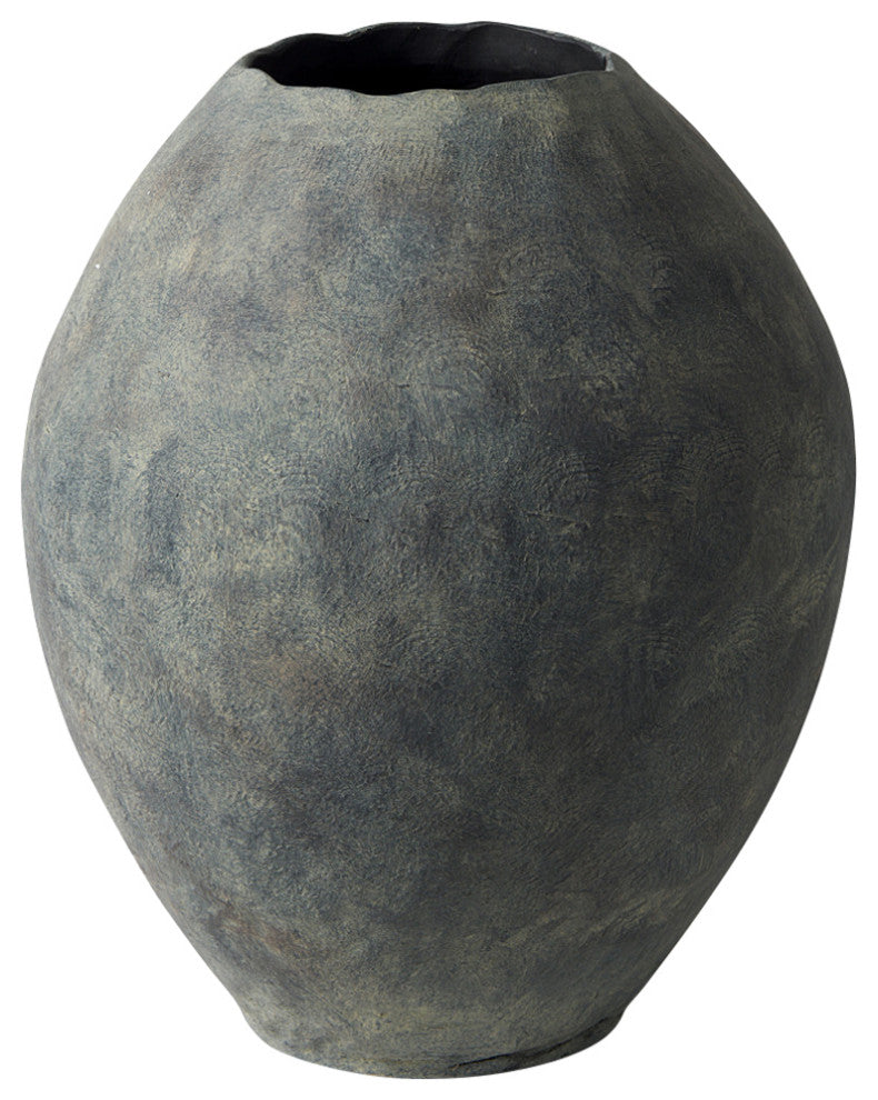 Gobi 20Lx23H Small Gray Ceramic Oval Vase