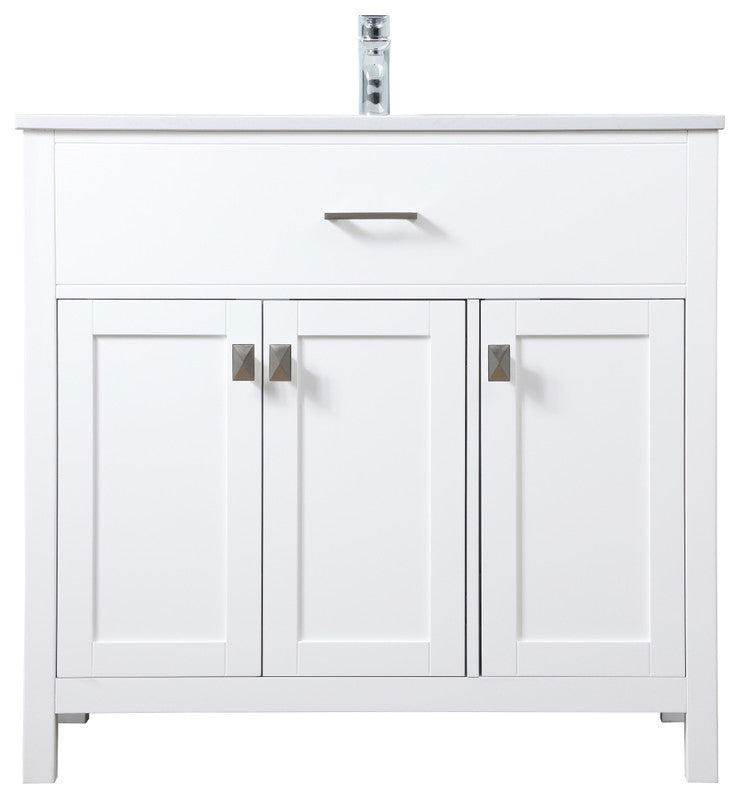 36" SIngle Bathroom Vanity, White