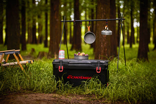 EchoSmile 30 qt. Rotomolded Cooler, Black and Red