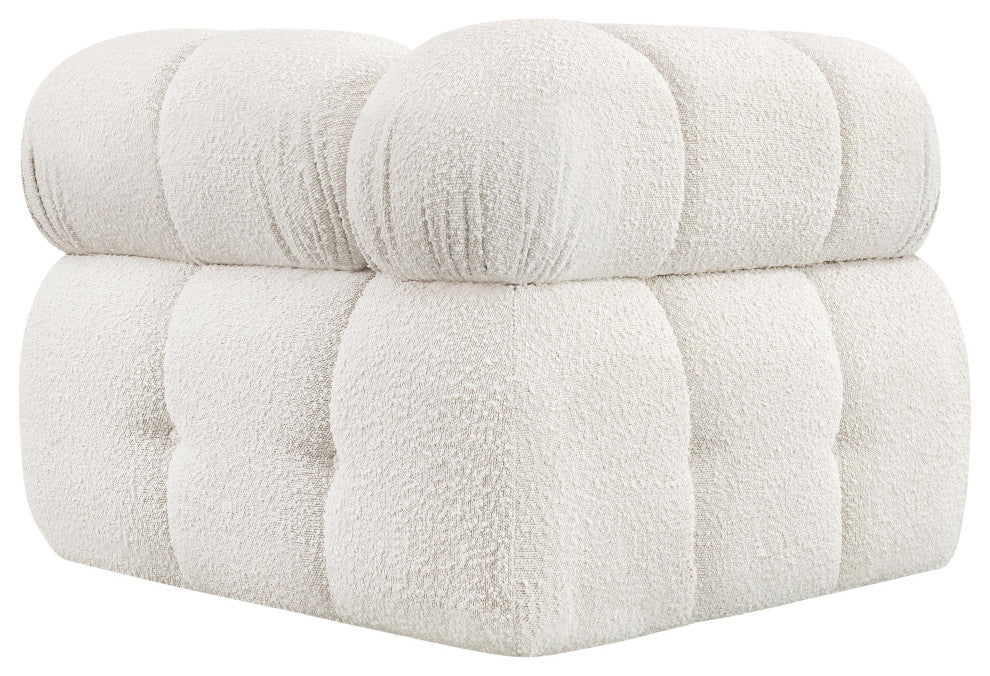 Ames Boucle Fabric Modular Chair, Cream, Corner Chair