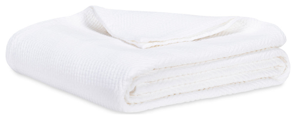 Classics Herringbone Coverlet, White, King