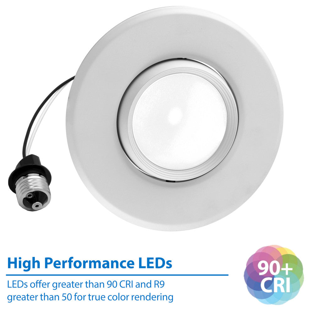 NICOR LED Eyeball Downlight Kit for 5 and 6 inch housings, Dimmable, 3000k