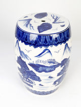 Blue and White Garden Stool