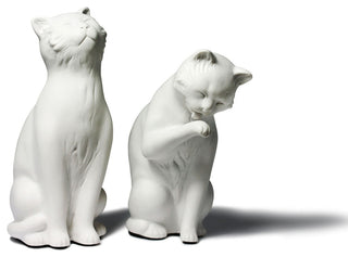2-Piece Cat Bookend Set, White