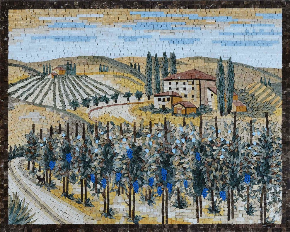 Mosaic Kitchen Backsplash, Lucca Italy, 60"x48"
