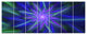 Shining Blue Exotic Fractal Flower, Floral Canvas Art Print, 83"x32", 7 Panels