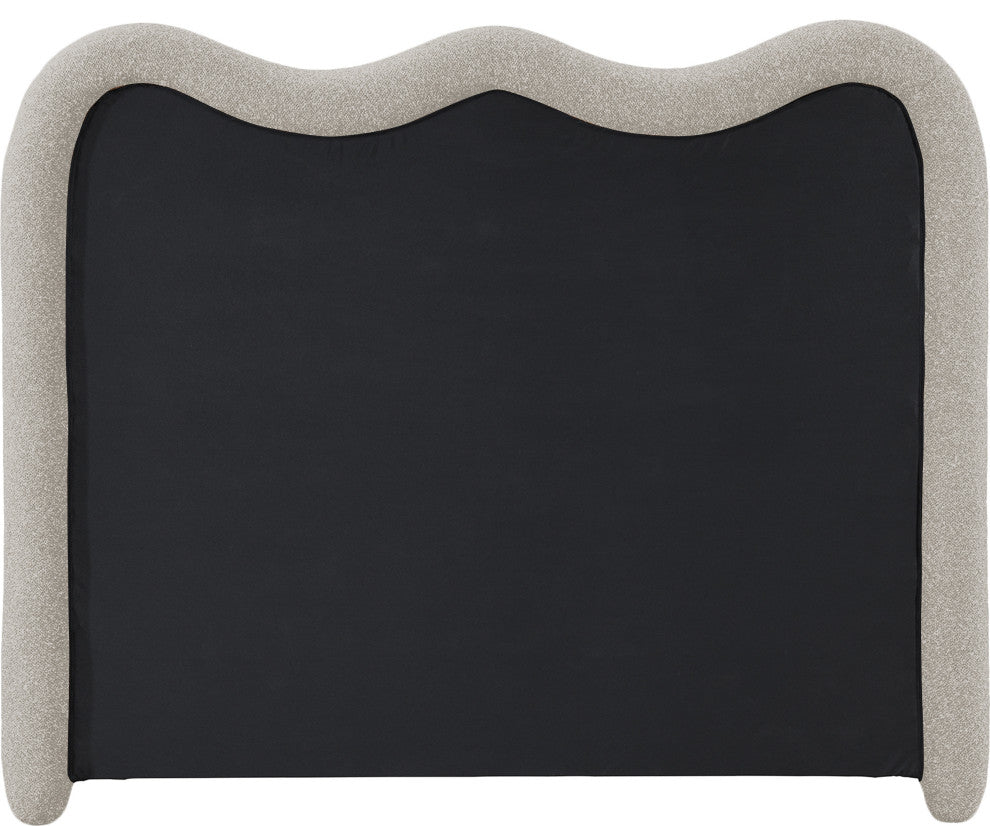 Gavin Upholstered Bed, Beige, Full, Chenille Fabric