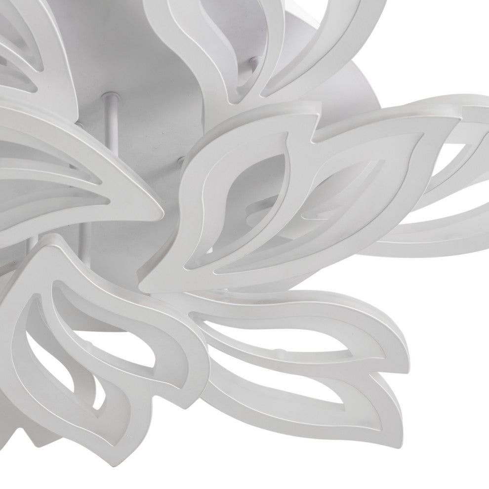 Modern White Multi-Leave Shape Semi Flush Mount LED Ceiling Light
