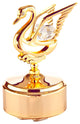 24K Gold Plated Music Box With Crystal Studded Swan Figurine
