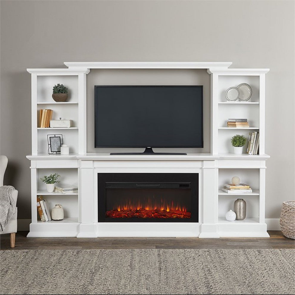 Real Flame Monte Vista Electric Fireplace Entertainment Center in White
