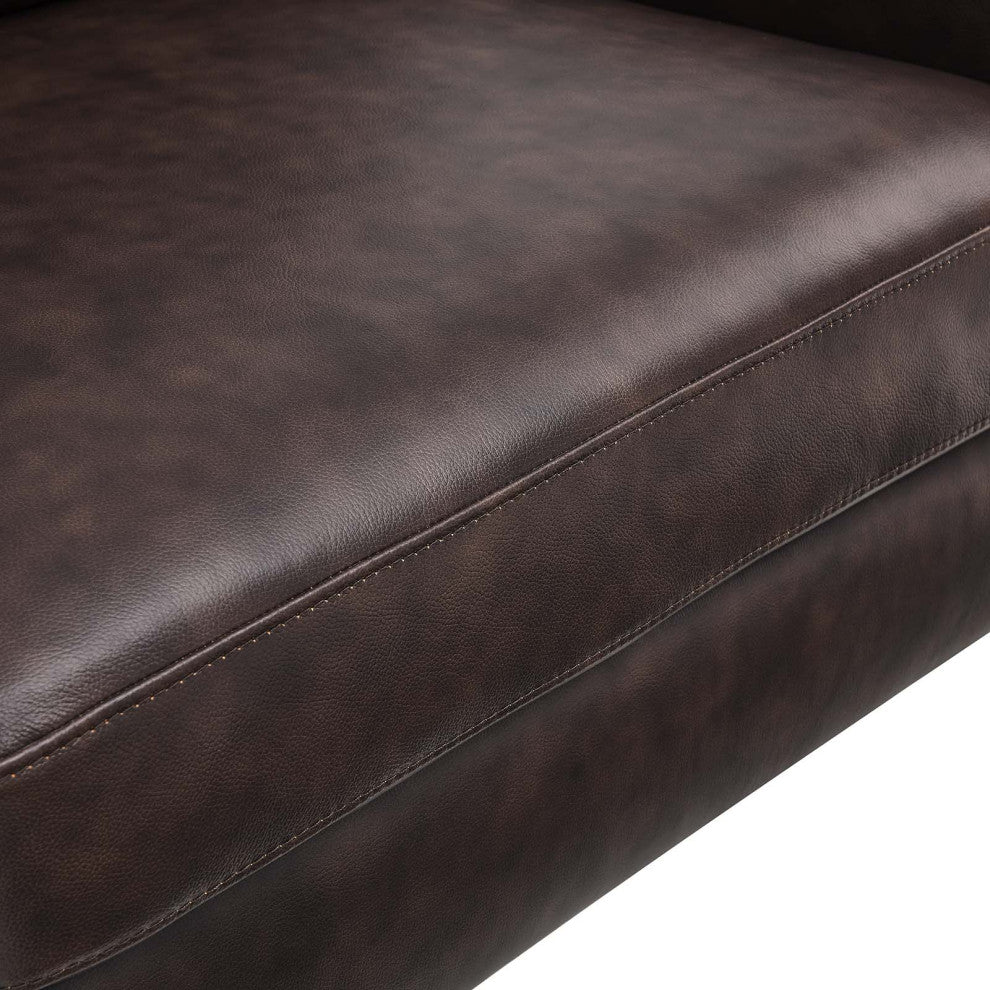 Corland Leather Loveseat, Brown