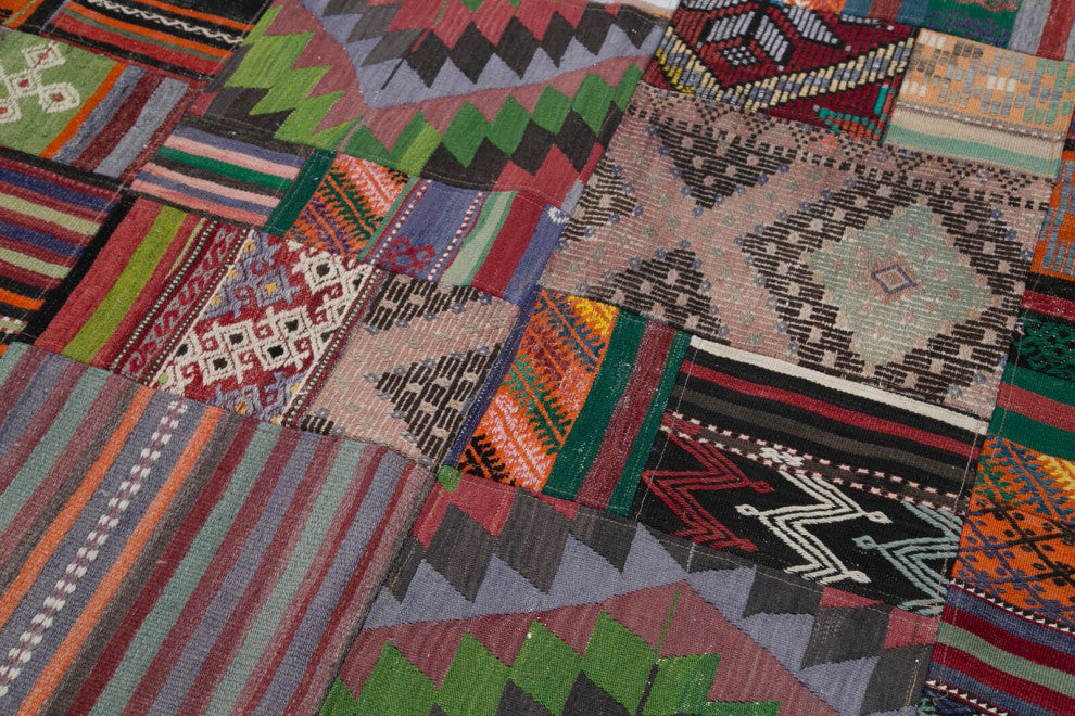Rug N Carpet - Handmade Anatolian 6' 8'' x 9' 11'' Unique Patchwork Kilim Rug