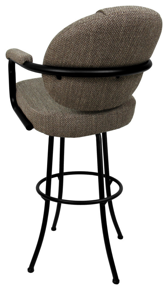 Swivel Counter 26", 30" or Extra Tall 34" Metal Bar Stool M-70, Plumley Cocoa - Black, 26"